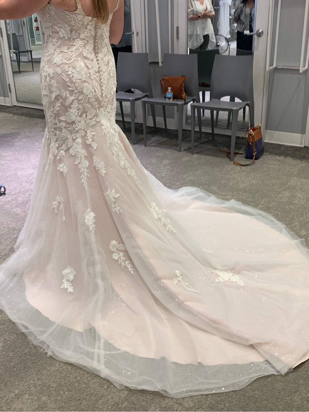 Oleg Cassini CWG912 Strapless Mermaid Bridal Gown - Picture 4 of 10